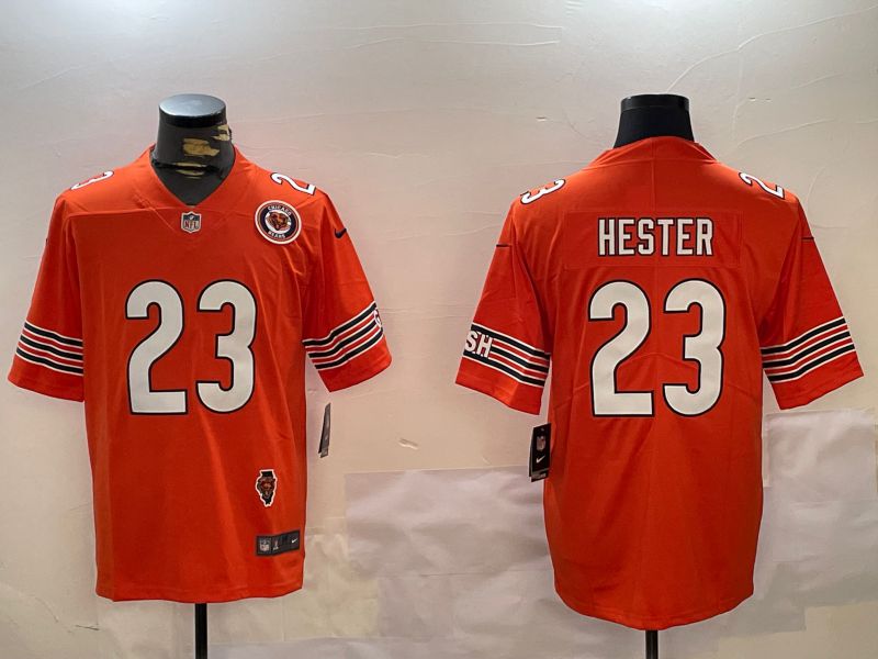 Men Chicago Bears #23 Hester Orange 2024 Nike Limited NFL Jersey style 2